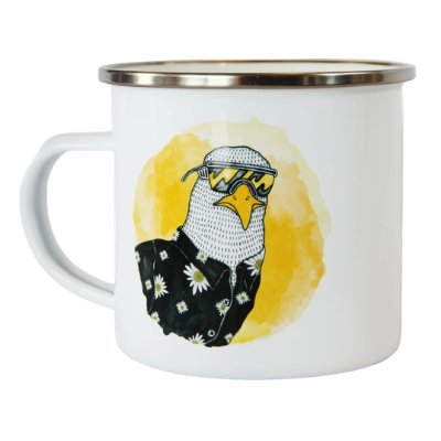 Sunshine Seagull Emaille Tasse