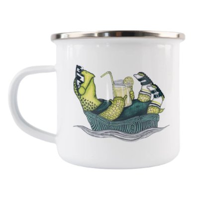 Slow Flow Emaille Tasse