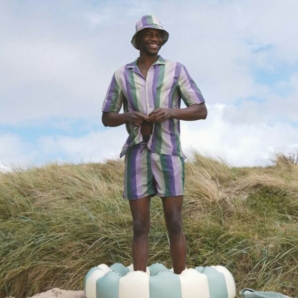 Swim Shorts Purple Stripe