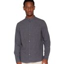 Melange Flannel Shirt  Standcollar dark grey melange