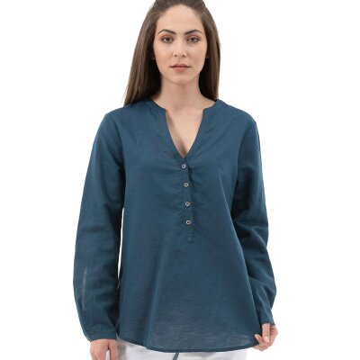Bluse langarm navy XL