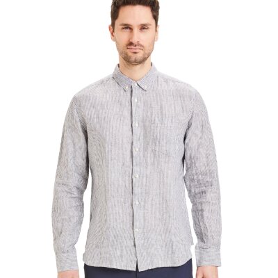 Larch striped linen shirt vegan