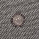 Field pique badge knit o-neck dark grey melange
