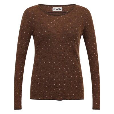 Longsleeve Wolle Punkte brown L