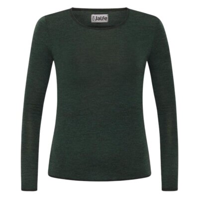 Longsleeve Wolle darkgreen schwarz S