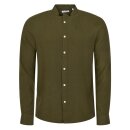 Linen Custom fit Shirt burned olive