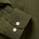 Linen Custom fit Shirt burned olive