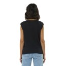 Loose Fold Up Linen T-Shirt Black Jet