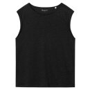 Loose Fold Up Linen T-Shirt Black Jet