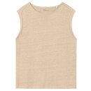 Loose Fold Up Linen T-Shirt Safari