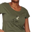 T-Shirt Bike Dog Basket Cool Dirty Olive