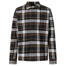 Big checked heavy flanell overshirt blue check