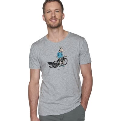 T-Shirt Animal Donkey Bike Guide Grey
