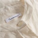 Collar Stand Short Sleeve Linen Shirt Buttercream