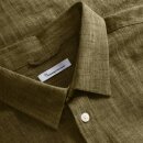 Regular Linen Shirt Short Sleeve - burned olive
