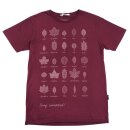 T-Shirt Basic Blätter Bordeaux