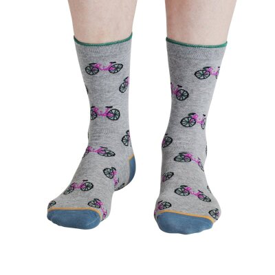 Bamboo Socks Berne Bike Mid Grey Marle