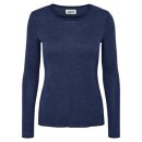 Longsleeve Wolle jeansblau/schwarz M