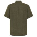 Regular Linen Short Sleeve Shirt Burned Olive