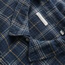 Box Fit Seersucker Short Sleeved Shirt Blue Check