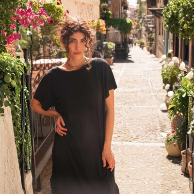 Rückenfreies Jerseykleid Farlo Schwarz