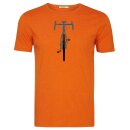 T-Shirt Bike Front Stamp Guide Black Heather Orange