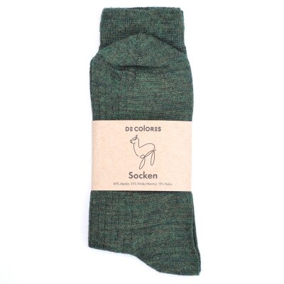 Socken aus Alpaka NEU 66-moosgrün meliert-35-38