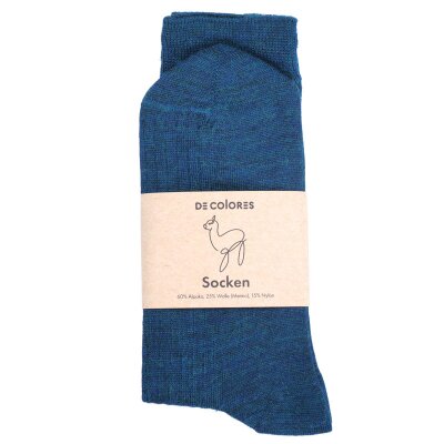 Socken aus Alpaka NEU 75-petrolblau meliert-42-44