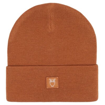 Double Layer Badge Beanie Pumpkin Spice
