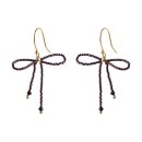 Bow Black Onyx Red Colored Earrings GC