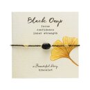 Armband mit Karte Schwarzer Onyx