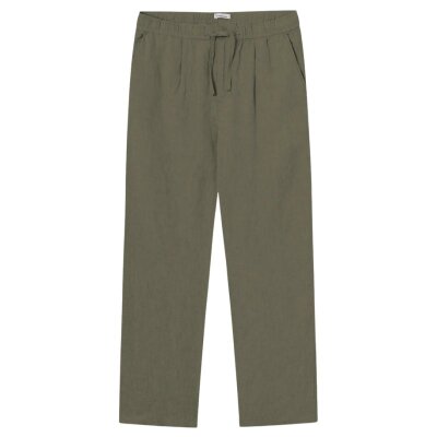 Fig Loose Linen Pants Burned Olive