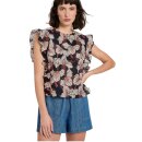 Blusenshirt mit Volant Print Bloom Onyx