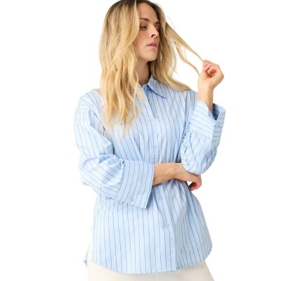Dew Relaxed Stripe Shirt Blue Stripe