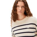 Stripe Linen Blend Sweater Undyed Tinted Navy