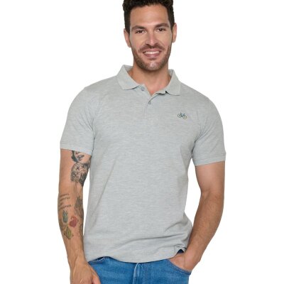 Poloshirt Bike Loop Heather Grey