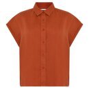 Aster Fold Up Linen Short Sleeve Shirt Burnt Brick