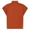 Aster Fold Up Linen Short Sleeve Shirt Burnt Brick