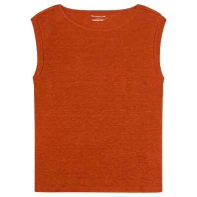 Linen Sleeveless T-Shirt Burnt Brick