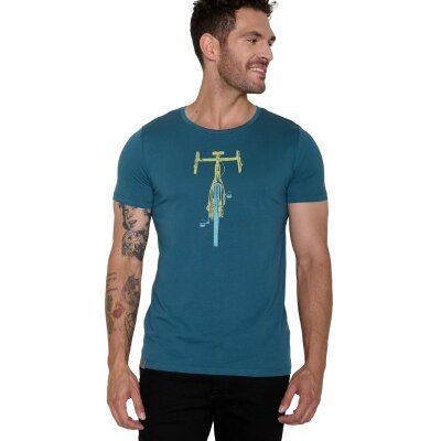 T-Shirt Bike Front Stamp Guide Blue Stone