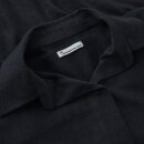 Loose Linen Blend Short Sleeve Shirt Black Jet