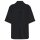 Loose Linen Blend Short Sleeve Shirt Black Jet