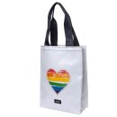 Shopper Basic Weiß/ Regebogenfarben