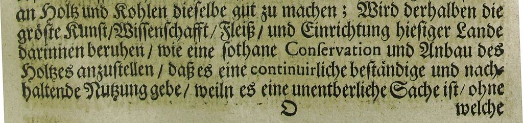 Nachhaltende Nutzung Carlowitz 1713
